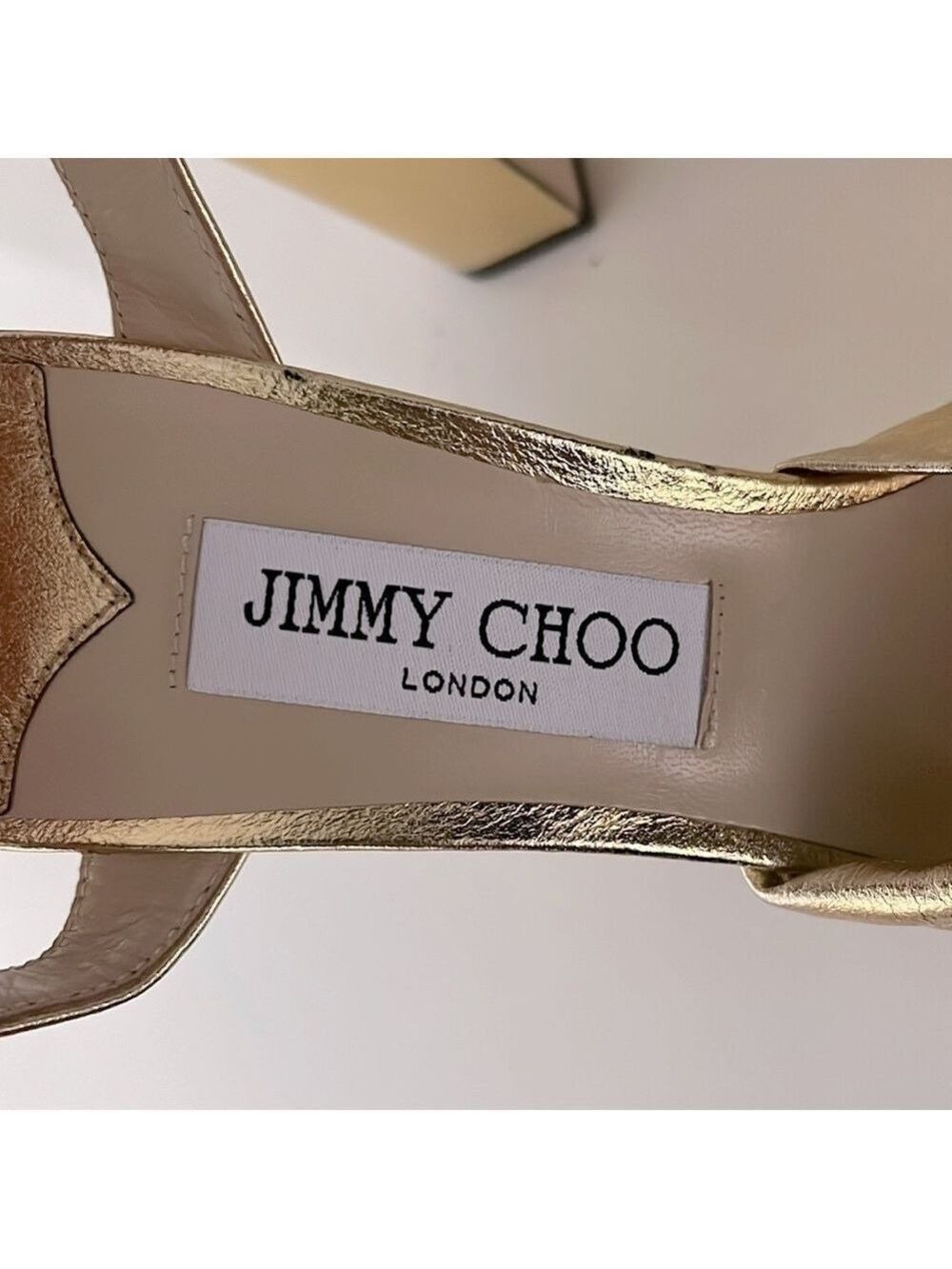 Gold Metallic Nappa Leather Platform Sandals-HELOISE 120 Size 41, US 10.5